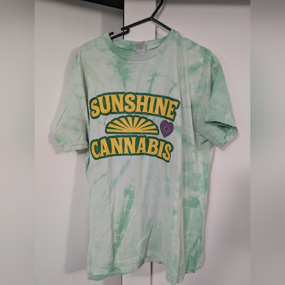 Sunshine Cannabis Mint Tye Dye T Shirt Lrg
